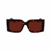 FERRAGAMO SF2032S-242 Damen-Sonnenbrille Havana Acetat eckiger Rahmen braun verlaufende Gläser 55/19/140 mm