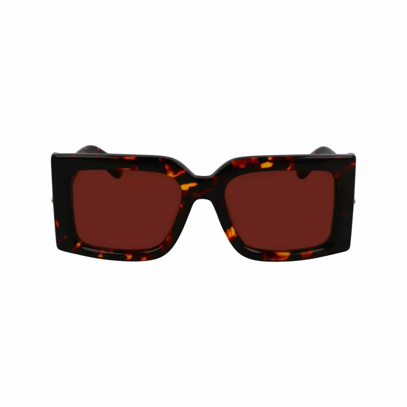 FERRAGAMO SF2032S-242 Damen-Sonnenbrille Havana Acetat eckiger Rahmen braun verlaufende Gläser 55/19/140 mm