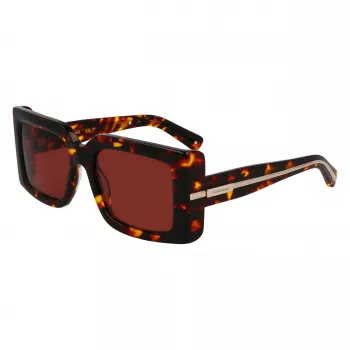 FERRAGAMO SF2032S-242 Damen-Sonnenbrille Havana Acetat eckiger Rahmen braun verlaufende Gläser 55/19/140 mm