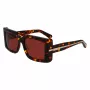 FERRAGAMO SF2032S-242 Damen-Sonnenbrille Havana Acetat eckiger Rahmen braun verlaufende Gläser 55/19/140 mm