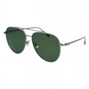 FERRAGAMO SF308S-44 Herren-Rechteck-Sonnenbrille - Brauner Havana-Acetatrahmen, graue Polycarbonatgläser, UV400-Schutz