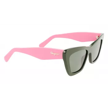 FERRAGAMO SF929S-304 Damen-Sonnenbrille Havana Braun Rechteckig Acetat 55mm
