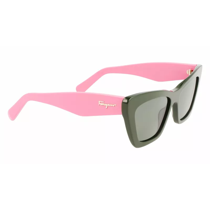 FERRAGAMO SF929S-304 Damen-Sonnenbrille Havana Braun Rechteckig Acetat 55mm