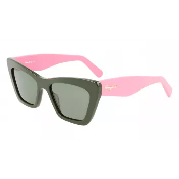 FERRAGAMO SF929S-304 Damen-Sonnenbrille Havana Braun Rechteckig Acetat 55mm