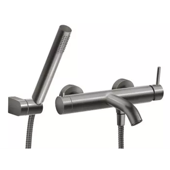 FERRO BCK11GM Wandmontierter Wannenmischer mit Brauseset, Gun Metal