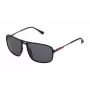 FILA Herren-Sonnenbrille SF9329-58U28Z - Rechteckiger, matter schwarzer Rahmen mit rauchfarbenen Polycarbonat-Gläsern, UV400-Schutz
