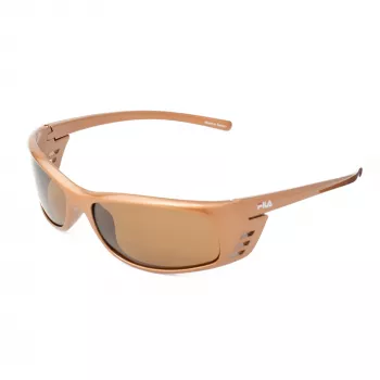 FILA SF004-62C3 Unisex Rechteck-Sonnenbrille - Schwarzer Rahmen Graue Gläser 62/16/125 mm