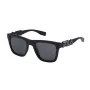 FILA SF9416-510U28 Herren-Rechteck-Sonnenbrille - Schwarz/Grauer Rahmen - Graue Polycarbonat-Gläser - UV400-Schutz