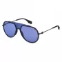 FILA SFI084-58530Y Herren-Rechteck-Sonnenbrille - Schwarzer Rahmen, graue Gläser, 58/16/140 mm, UV400