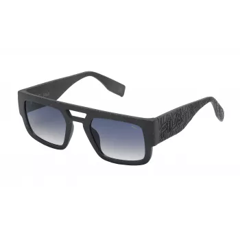 FILA SFI085500968 Herren Rechteck-Sonnenbrille - Schwarzer Rahmen Graue Gläser 50/23/145 mm