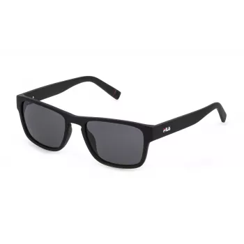 FILA SFI099V55U28P Herren-Rechteck-Sonnenbrille Schwarz/Grau UV400
