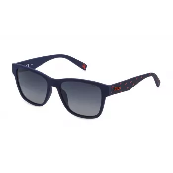 FILA SFI118-55V15P Herren Polarized Rechteckige Sonnenbrille - Schwarz/Grau
