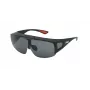 FILA SFI126-99U28P Unisex Sonnenbrille - Matt schwarzer Rahmen, graue polarisierte Gläser, UV400, Schildstil