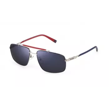 FILA SFI210V60E70B Herren Rechteckige Havana Acetat Sonnenbrille mit Braunen Polycarbonatgläsern 60/16/145 mm