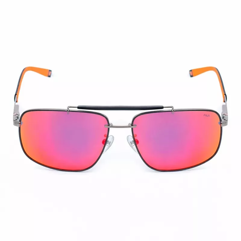 FILA SFI210V60K56R Herren-Sonnenbrille - Schwarzer Rahmen, graue Gläser, 61 mm