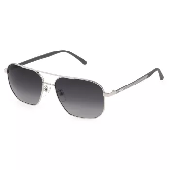 FILA SFI300V58579P Herren Polarized Sonnenbrille - Schwarzer Rahmen Graue Gläser 58/16/140 mm