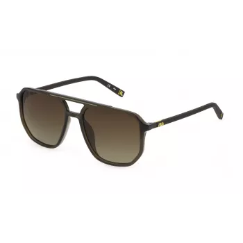 FILA SFI312-57Z51P Herren Polarized Sonnenbrille - Schwarzer Rahmen, Graue Gläser, 57 mm
