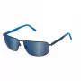 FILA SFI446-63696B Herren-Rechteck-Sonnenbrille, Schwarz/Grau Gestell, Rauchgraue Gläser, 63/14/140 mm