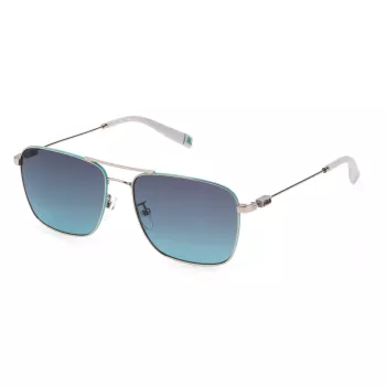 FILA SFI456-580579 Herren Rechteck-Sonnenbrille - Schwarzer Rahmen, Rauchglas, UV400-Schutz