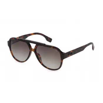 FILA SFI459V590C10 Unisex-Sonnenbrille - Schwarzer Rahmen, graue Gläser, 59 mm