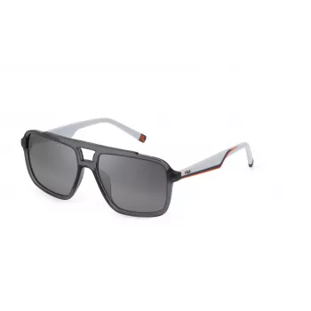 FILA SFI460-574ALP Unisex Rechteck-Sonnenbrille - Havanna/Braun Acetatrahmen, Braune Polycarbonatgläser, UV400-Schutz