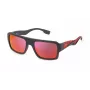 FILA SFI462-56I41P Herren Polarized Sonnenbrille, Schwarzer Rahmen, Graue Gläser, 56/20/145 mm