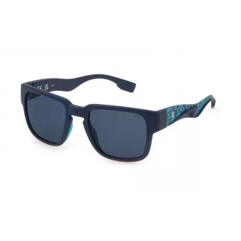 FILA SFI463-53J99P Herren Polarized Sonnenbrille, Schwarzer Rahmen, Graue Gläser, 53 mm