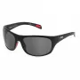 FILA SFI514-64U28P Herren Polarized Sonnenbrille, Schwarzer Rahmen, Graue Gläser, 64/17/130 mm