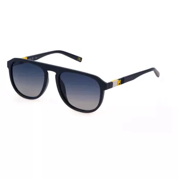 FILA SFI528-563GUP Unisex Rechteck-Sonnenbrille - Schwarzer Rahmen, grau verlaufende Gläser 56/19/145 mm