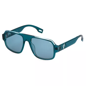 FILA SFI528-56U28P Unisex Sonnenbrille - Schwarzer Rahmen, Graue polarisierte Gläser, UV400-Schutz