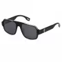 FILA SFI529-5401D1 Unisex Rechteck-Sonnenbrille, Schwarzer Rahmen, Rauchgraue Gläser, 54/18/140 mm