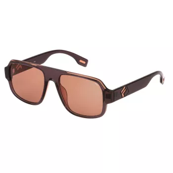 FILA SFI529-540J58 Unisex Rechteck-Sonnenbrille Havana 54mm