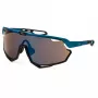 FILA SFI722-630U28 Herren-Rechteck-Sonnenbrille - Glänzend schwarzer Rahmen, Rauchglas, UV400