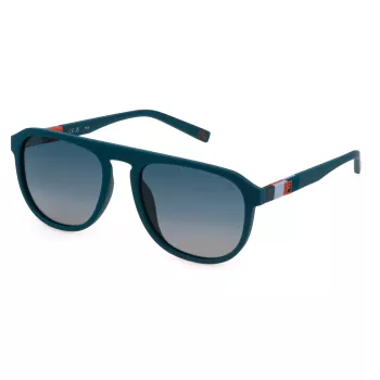 FILA Unisex SFI528-566EMP Sonnenbrille - Rechteckiger Vollrand-Kunststoffrahmen - UV400-Schutz - 56/19/145 mm