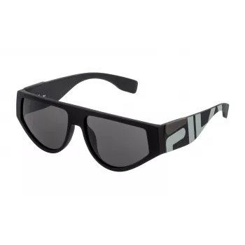FILA Unisex Sonnenbrille SF9364570U28 - Schwarzer Rahmen, graue Gläser, 57 mm