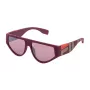 FILA Unisex Sonnenbrille SF936457L62X - Schwarzer rechteckiger Rahmen mit grauen Polycarbonatgläsern, UV400-Schutz