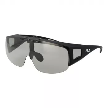 FILA Unisex Sonnenbrille SFI126-99U28F Shield Style Schwarzer Rahmen Smoke Gläser UV400