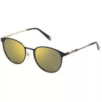 FILA Unisex Sonnenbrille SFI217-52301G Square Schwarz Gestell Graue Gläser 55mm