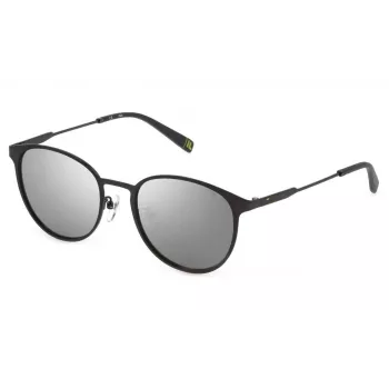 FILA Unisex Sonnenbrille SFI217-52627X - Rechteckiger Kunststoffrahmen mit grauen Polycarbonatgläsern, UV400-Schutz, 55/15/145 mm