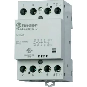 Finder 22 Series Modularer Schütz 22.44.0.024.4710, 3 NO + 1 NC, 24 V AC/DC Spule, 40 A