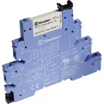 Finder 38 Serie Schnittstellenrelaismodul, 1 CO 6A, 12V DC Spule, 6,2mm, Push-in 38.51.7.012.5050