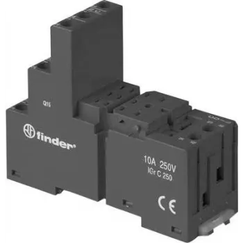 Finder 94.03.0 Schwarze Schraubsockel für 55.33/55.34 & 85.33/85.34 Relais, 3-polig, 10A 250V, DIN-/Panelmontage