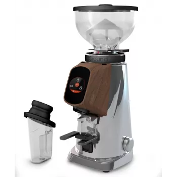 Fiorenzato AllGround Kaffeemühle Matt Chrom Eichenholz 230V EU Dark-T Titan