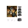 FIREMAPLE FMC-201 Camping-Kochgeschirr-Set - 8-teiliges Set aus harteloxiertem Aluminium mit Topf und Pfanne, stapelbares Design für 1-2 Personen