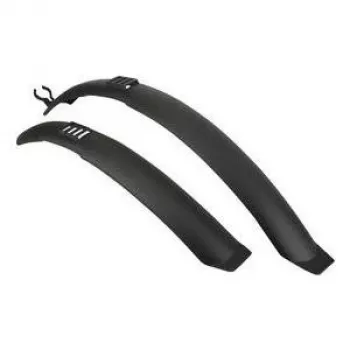 FISCHER Fahrrad-Schutzblech-Set 24-26 Zoll breites Profil Vorder- und Rückseite Spritzschutz Schwarz 85965