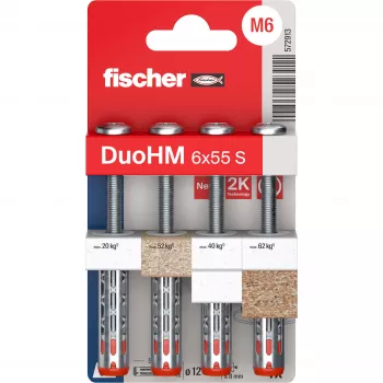 Fischer DuoHM 6x55 S Hohlraumdübel mit Schrauben, 4 Stück 572913