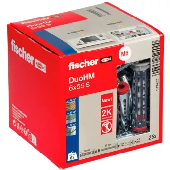 fischer DuoHM 6x55 S PH PZ Hohlraumdübel 55 mm, 25 Stück 572922