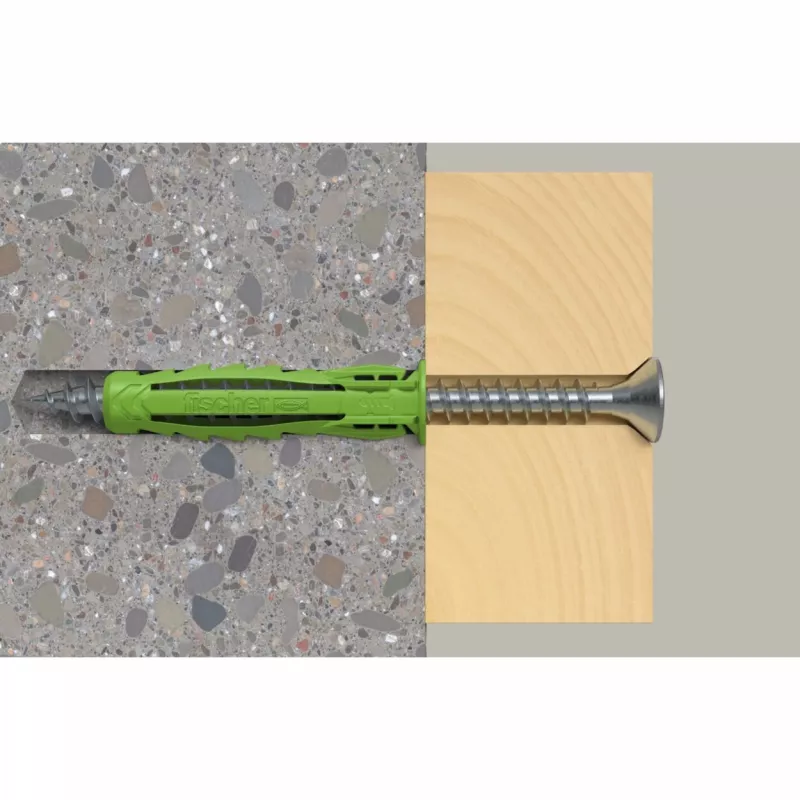 Fischer DUOPOWER Schrauben- und Dübel-Set 100-teilig - 6x30/8x40/10x50 mm - PZ2 - Grün