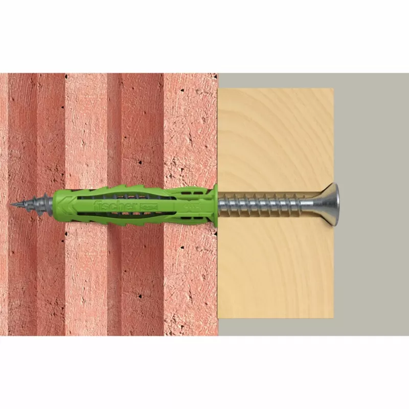 Fischer DUOPOWER Schrauben- und Dübel-Set 100-teilig - 6x30/8x40/10x50 mm - PZ2 - Grün