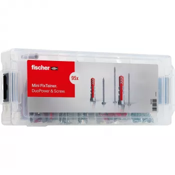 fischer Mini FixTainer - DuoPower Dübel- und Schraubensortiment Ø 4,5/5/6/8 mm 30/40/50/60 (560097)